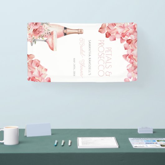 Petals & Prosecco Roos Roze Bubble Spandoek (Beurs)