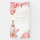 Petals & Prosecco Roos Roze Bubble Spandoek (Verticaal)