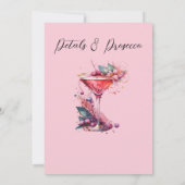 Petals & Prosecco Roze Bloemen Blush Vrijgezellenf Kaart (Achterkant)