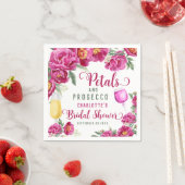 Petals & Prosecco Roze Bloemen Bruids Bruiloft Servet (Insitu)