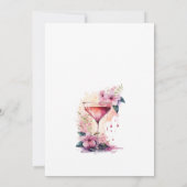 Petals & Prosecco Roze Bloemen Vrijgezellenfeest Kaart (Achterkant)