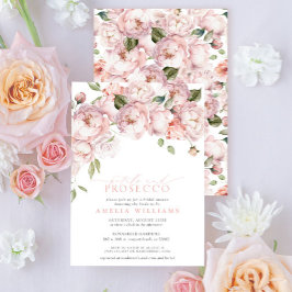 Petals & Prosecco Roze Bloemen Vrijgezellenfeest Kaart