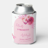 Petals Prosecco Roze Bloemige Bruiloft Feest Favor Blikjeskoeler (Blikje Voorkant)