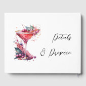 Petals & Prosecco Roze Blush Bloemen Vrijgezellenf Gastenboek (Achterkant)