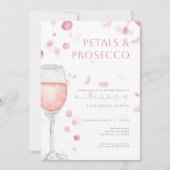 Petals & Prosecco Roze Bridal Shower Kaart (Voorkant)