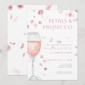 Petals & Prosecco Roze Bridal Shower Kaart (Voorkant / Achterkant)
