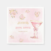 Petals & Prosecco Roze Goud Vrijgezellenfeest Servet (Voorkant)