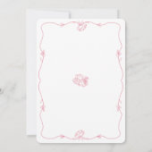 Petals Prosecco Roze Hand Getekende Bruiloftsdouch Kaart (Achterkant)