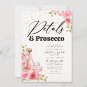 Petals Prosecco roze Roses Gold Vrijgezellenfeest Kaart (Voorkant)