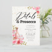 Petals Prosecco roze Roses Gold Vrijgezellenfeest Kaart (Staand voorkant)