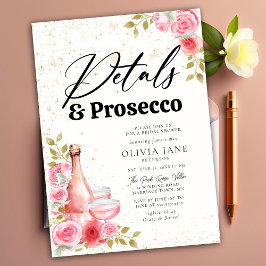 Petals Prosecco roze Roses Gold Vrijgezellenfeest Kaart