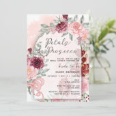 Petals & Prosecco Roze Rozen Arch Vrijgezellenfees Kaart (Staand voorkant)