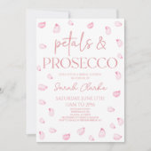 Petals & Prosecco Roze Rozenblaadjes Vrijgezellenf Kaart (Voorkant)