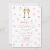 Petals & Prosecco Roze Rozenblaadjes Vrijgezellenf Kaart (Voorkant)