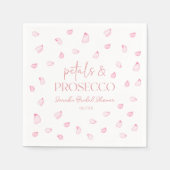 Petals & Prosecco Roze Rozenblaadjes Vrijgezellenf Servet (Voorkant)