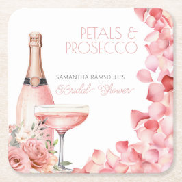 Petals & Prosecco Roze Vrijgezellenfeest Kartonnen Onderzetters