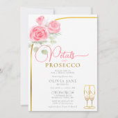 Petals Prosecco Rozen Boho Arch Vrijgezellenfeest Kaart (Voorkant)