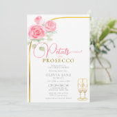Petals Prosecco Rozen Boho Arch Vrijgezellenfeest Kaart (Staand voorkant)