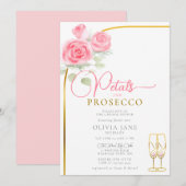 Petals Prosecco Rozen Boho Arch Vrijgezellenfeest Kaart (Voorkant / Achterkant)