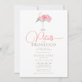 Petals Prosecco Rozen Cocktail Boho Vrijgezellenfe Kaart (Voorkant)