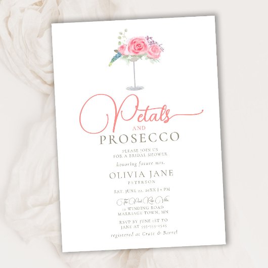 Petals Prosecco Rozen Cocktail Boho Vrijgezellenfe Kaart