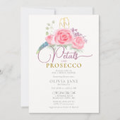 Petals Prosecco Rozen Gold Flutes Vrijgezellenfees Kaart (Voorkant)