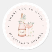 Petals & Prosecco Vrijgezellenfeest Bachelorette Ronde Sticker (Voorkant)