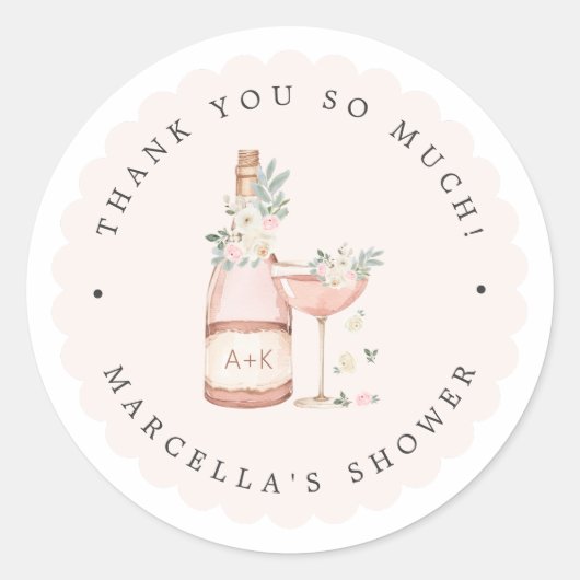 Petals & Prosecco Vrijgezellenfeest Bachelorette Ronde Sticker (Voorkant)