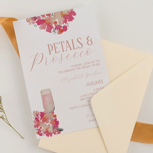 Petals & Prosecco Vrijgezellenfeest Bloemen Roze C Kaart