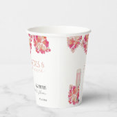 Petals & Prosecco Vrijgezellenfeest Bloemenroze Papieren Bekers (Rechts)