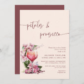 Petals & Prosecco Vrijgezellenfeest Boho Mauve Kaart (Voorkant / Achterkant)