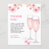 Petals & Prosecco Vrijgezellenfeest Dank u kaart (Voorkant)