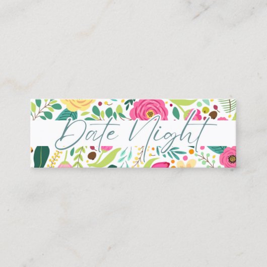 Petals Prosecco Vrijgezellenfeest Datum Nacht Idee Mini Visitekaartje (Voorkant)