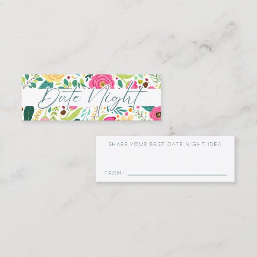 Petals Prosecco Vrijgezellenfeest Datum Nacht Idee Mini Visitekaartje (Voorkant / Achterkant)