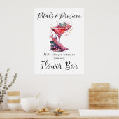 Petals & Prosecco Vrijgezellenfeest Flower Bar Pos Poster (Keuken)