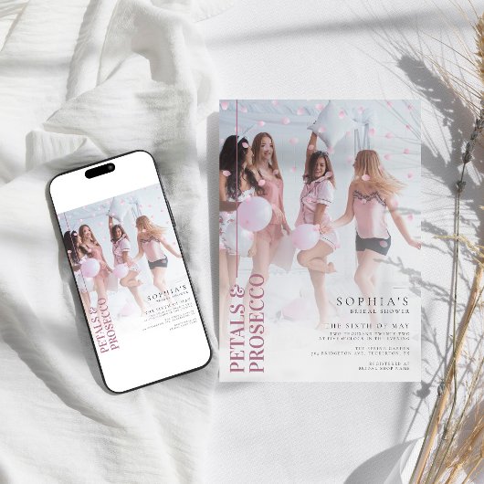 Petals & Prosecco Vrijgezellenfeest Foto Modern Kaart