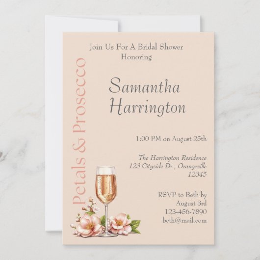 Petals & Prosecco-Vrijgezellenfeest Kaart (Voorkant)