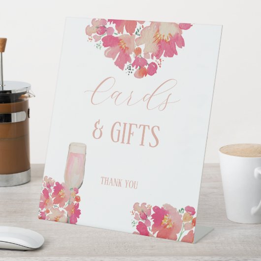 Petals & Prosecco Vrijgezellenfeest Kaarten Cadeau Reclamebord Met Voetstuk