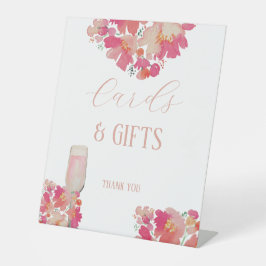 Petals & Prosecco Vrijgezellenfeest Kaarten Cadeau Reclamebord Met Voetstuk