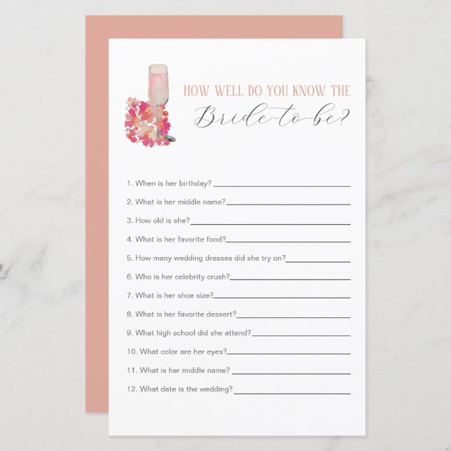 Petals & Prosecco Vrijgezellenfeest kennen de brui (Voorkant / Achterkant)