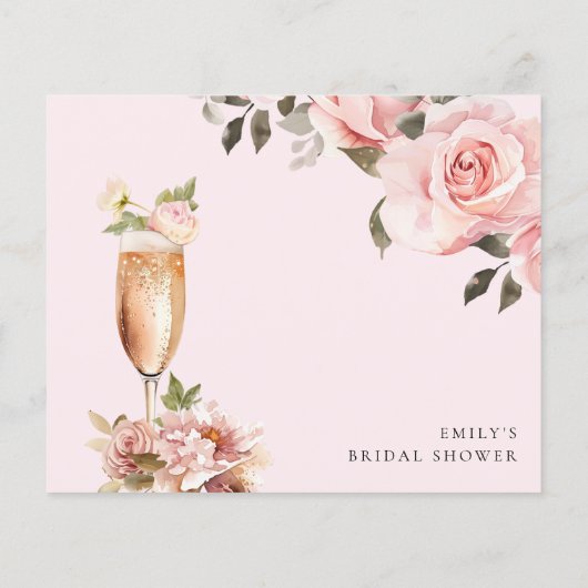 Petals & Prosecco Vrijgezellenfeest Recipcard (Achterkant)