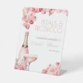 Petals & Prosecco-Vrijgezellenfeest Reclamebord Met Voetstuk (Voorkant)
