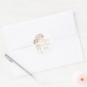 Petals & Prosecco-Vrijgezellenfeest Ronde Sticker (Envelop)