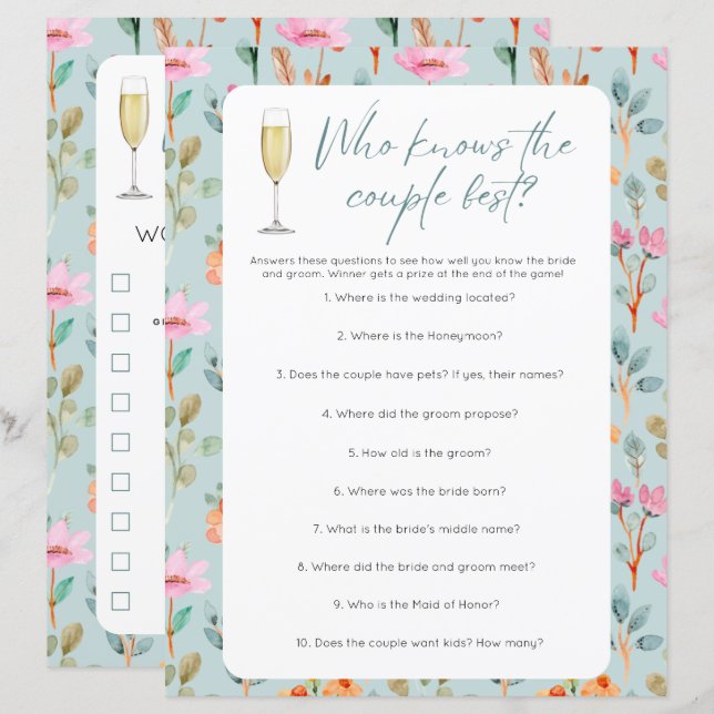 Petals & Prosecco Vrijgezellenfeest Spelletjes (Voorkant / Achterkant)