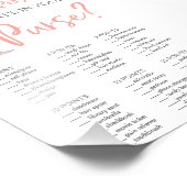 Petals & Prosecco Wat zit er in je tas? Foto Afdruk (Hoek)