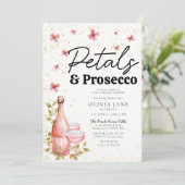 Petals Prosecco Whimsical Flowers Vrijgezellenfees Kaart (Staand voorkant)