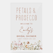 Petals Prosecco Wildflower Vrijgezellenfeest Welko Acryl Bord (Voorkant)