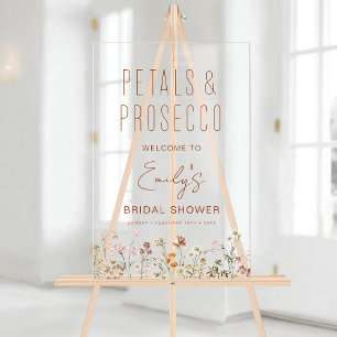 Petals Prosecco Wildflower Vrijgezellenfeest Welko Acryl Bord