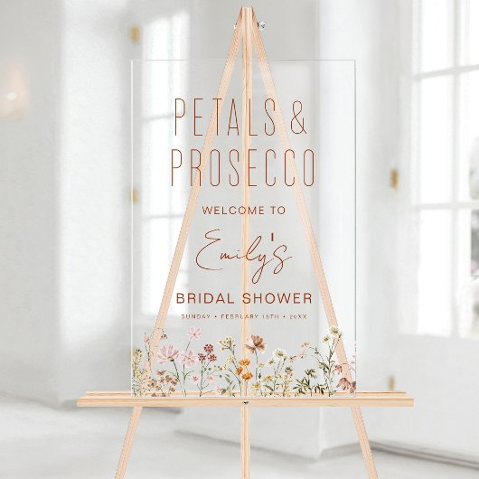 Petals Prosecco Wildflower Vrijgezellenfeest Welko Acryl Bord
