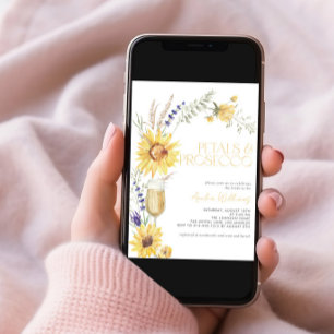 Petals & Prosecco Zonnebloem Lavendel Vrijgezellen Kaart